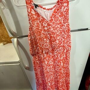 Ann Taylor Factory Orange and White Floral Dress